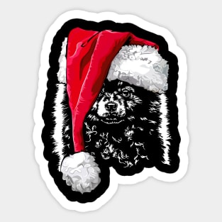 Funny Pomeranian Santa Christmas dog mom Sticker